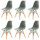 Conjunto 6 Cadeiras Charles Eames Eiffel Cinza Claro