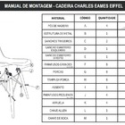 Conjunto 6 Cadeiras Charles Eames Eiffel Wood Base Madeira -