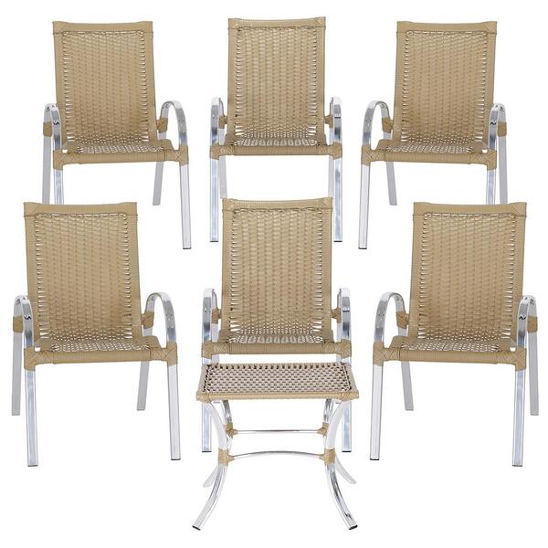 Conjunto 6 Cadeiras Colombia 1 Mesa Baixa Colombia Para Área