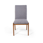 Conjunto 6 Cadeiras De Jantar Estofada Em Madeira Beta Cinza