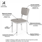 Conjunto 6 Cadeiras De Jantar Estofada Em Madeira Maciça Ella