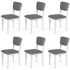 Conjunto 6 Cadeiras De Jantar Estofada Em Madeira Maciça Ella