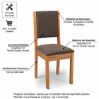 Conjunto 6 Cadeiras De Jantar Estofadas Em Madeira Maytê Marr