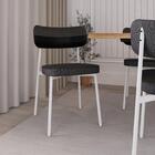 Conjunto 6 Cadeiras De Jantar Tecido Sint. Alloa Est. Branca