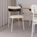 Conjunto 6 Cadeiras De Jantar Tecido Sint. Alloa Est. Branca