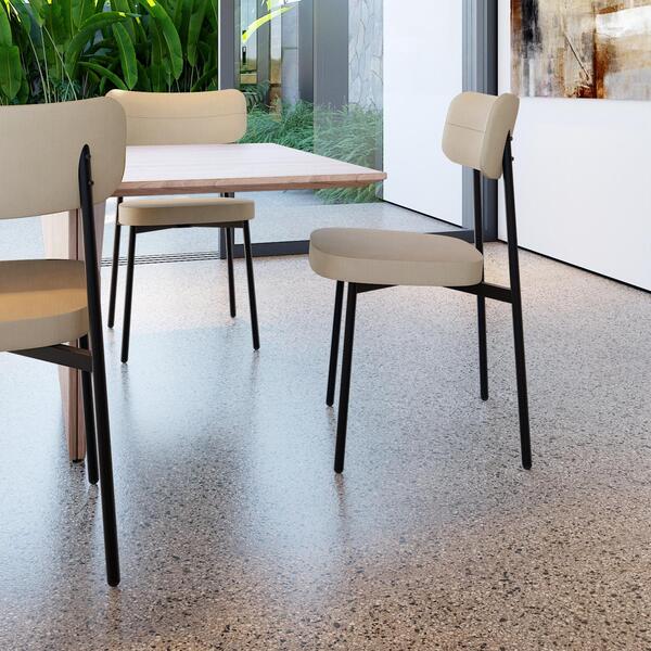 Conjunto 6 Cadeiras De Jantar Tecido Sint. Alloa Est. Preta