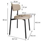 Conjunto 6 Cadeiras De Jantar Tecido Sint. Alloa Est. Preta