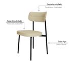 Conjunto 6 Cadeiras De Jantar Tecido Sint. Alloa Est. Preta