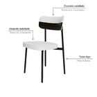 Conjunto 6 Cadeiras De Jantar Tecido Sint. Alloa Est. Preta