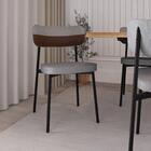 Conjunto 6 Cadeiras De Jantar Tecido Sint. Alloa Est. Preta