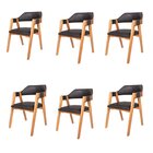 Conjunto 6 Cadeiras De Madeira De Eucalipto Courino Durango D