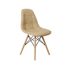 Conjunto 6 Cadeiras Dkr Charles Eames Wood Estofada Botonê -