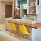 Conjunto 6 Cadeiras Eiffel Pp Base Madeira Amarelo