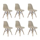 Conjunto 6 Cadeiras Eiffel Pp Base Madeira Nude