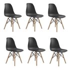 Conjunto 6 Cadeiras Eiffel Pp Base Madeira Preto