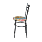 Conjunto 6 Cadeiras Epoxi Preta Craqueada Para Cozinha Com As