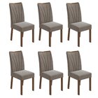 Conjunto 6 Cadeiras Estofadas Apogeu Móveis Lopas Imbuia Clea