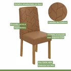 Conjunto 6 Cadeiras Estofadas Astrid  Amêndoa Clean/corino Ca