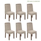 Conjunto 6 Cadeiras Estofadas Astrid Móveis Lopas Imbuia Clea