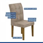 Conjunto 6 Cadeiras Estofadas Hobby Ypê/ Bege