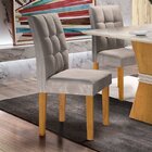 Conjunto 6 Cadeiras Estofadas Hobby Ypê/ Cinza