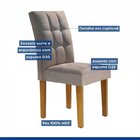 Conjunto 6 Cadeiras Estofadas Hobby Ypê/ Cinza