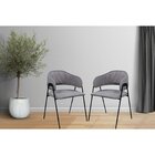 Conjunto 6 Cadeiras Jantar Base Metal Cinza