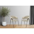 Conjunto 6 Cadeiras Jantar Base Metal Retro Pérola