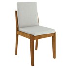 Conjunto 6 Cadeiras Lady Em Madeira Maciça Mel Natural/linho