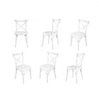 Conjunto 6 Cadeiras Madeira Maciça Tauari Cross Laqueado X Te