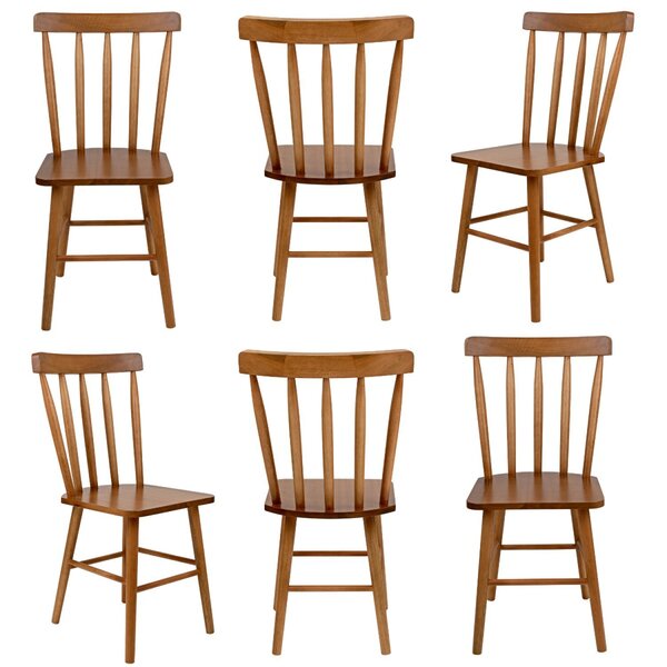 Conjunto 6 Cadeiras Madeira Maciça Torneadas Envernizadas Mem