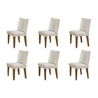 Conjunto 6 Cadeiras Madeira Sofia Veludo Creme/capuccino