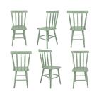 Conjunto 6 Cadeiras Memphis Laqueado Verde