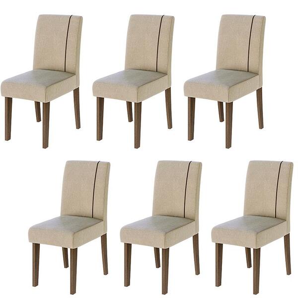 Conjunto 6 Cadeiras Padua Em Tecido De Veluplus