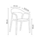 Conjunto 6 Cadeiras Para Jardim E Varanda Lia Com Braço Preto