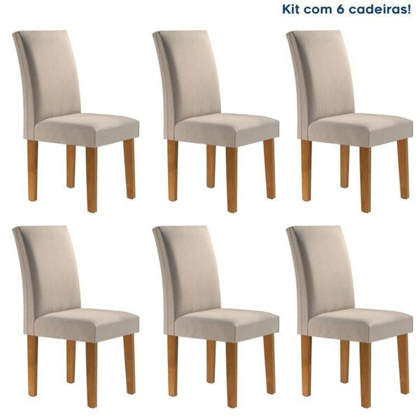 Conjunto 6 Cadeiras Para Sala De Jantar Espanha Ypê