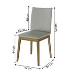 Conjunto 6 Cadeiras Rubi Em Linho Com Pés De Madeira Maciça