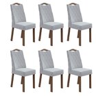 Conjunto 6 Cadeiras Vênus Móveis Lopas Imbuia Clean/linho Cin