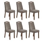 Conjunto 6 Cadeiras Vênus Móveis Lopas Imbuia Clean/suede Ani