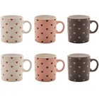 Conjunto 6 Canecas Cerâmica Coração Sortidas 200 Ml - Bon Gou