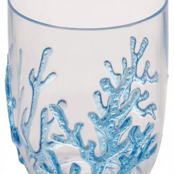 Conjunto 6 Copos Baixos Acrílico Coral Azul 465 Ml - Wolff