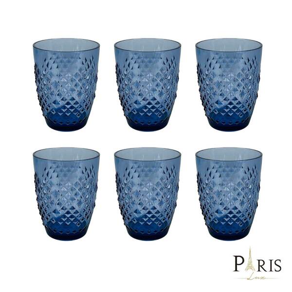 Conjunto 6 Copos De Acrílico Azul 11 5cm Rjw0005 Btc