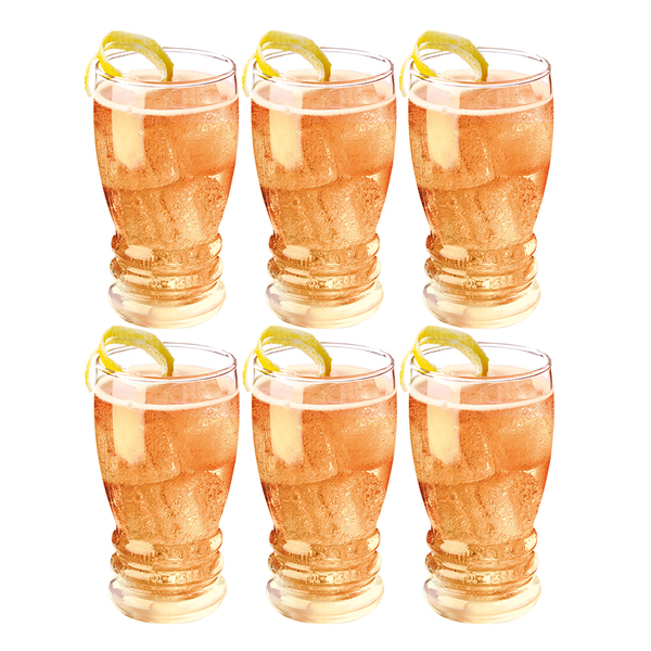 Conjunto 6 Copos Long Drink Barcelona Vidro Bar 370ml