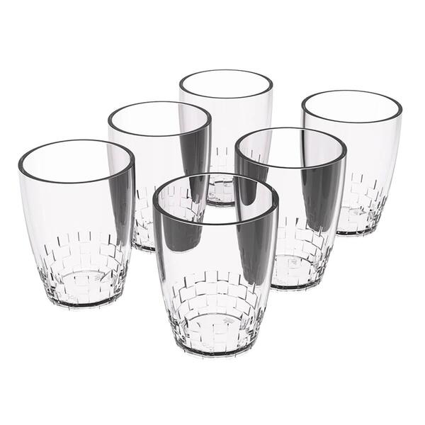 Conjunto 6 Copos Transparente 300ml Plástico Trama Crippa Águ