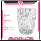 Conjunto 6 Copos Vidro Diamante 275ml Class Home