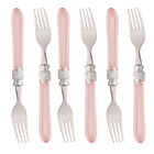 Conjunto 6 Garfos Para Mesa De Aço Inox Com Cabo Em Plástico