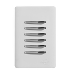 Conjunto 6 Interruptores Paralelos Cromado 4x2 Branca Dicompel