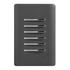 Conjunto 6 Interruptores Paralelos Cromados 4x2 Preto Grafite Dicompel