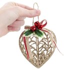 Conjunto 6 Peças Decoração Enfeite Bola Coração Árvore Natal