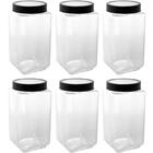 Conjunto 6 Potes De Vidro Para Mantimentos 1,7l Gastro Lyor